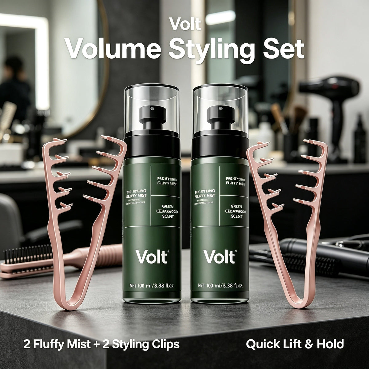 💈Hair Volumizing Spray & Fluff Comb Set, Long‑Lasting Natural Hairstyle