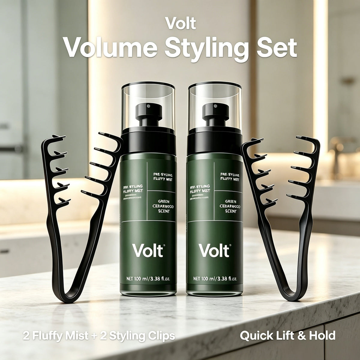 💈Hair Volumizing Spray & Fluff Comb Set, Long‑Lasting Natural Hairstyle