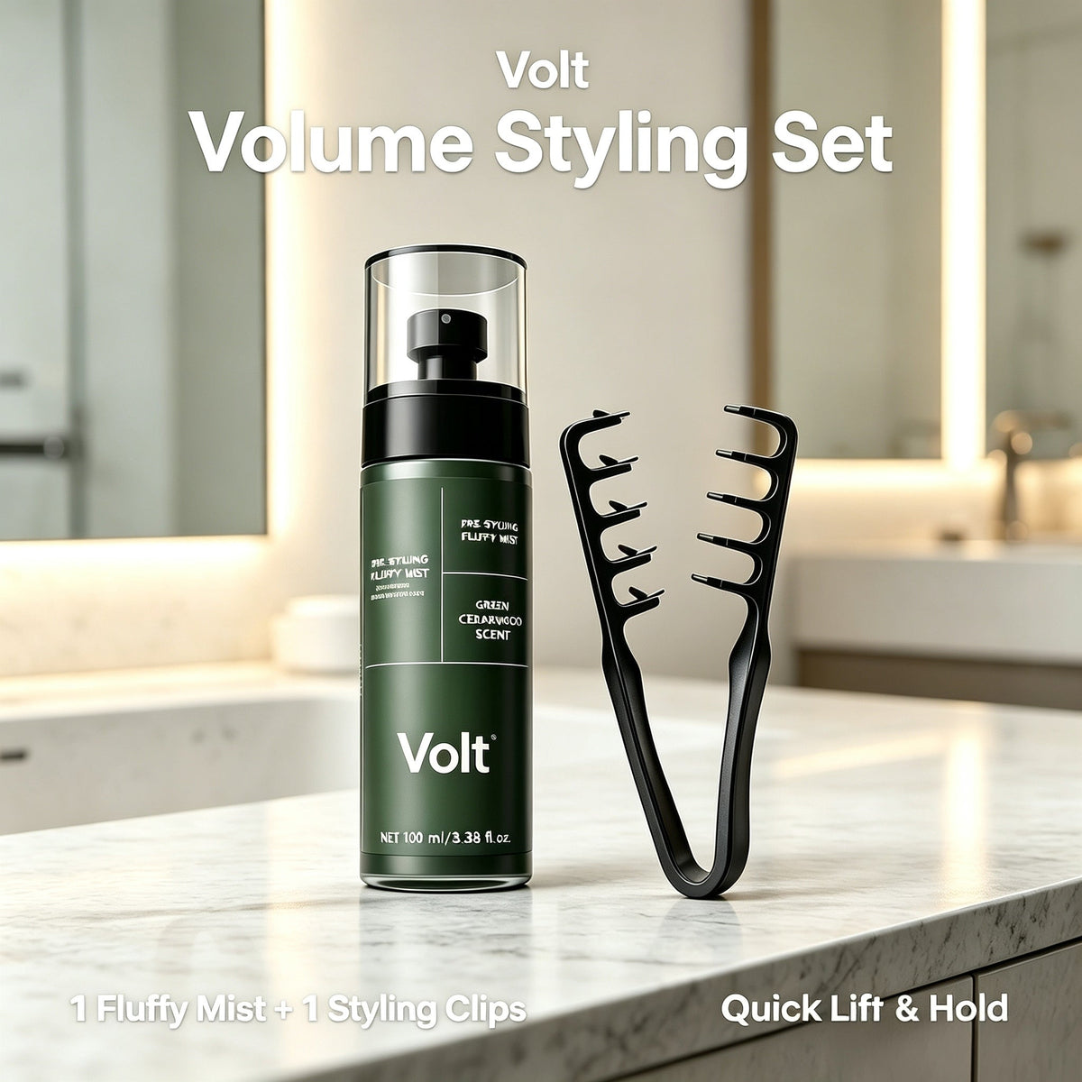 💈Hair Volumizing Spray & Fluff Comb Set, Long‑Lasting Natural Hairstyle