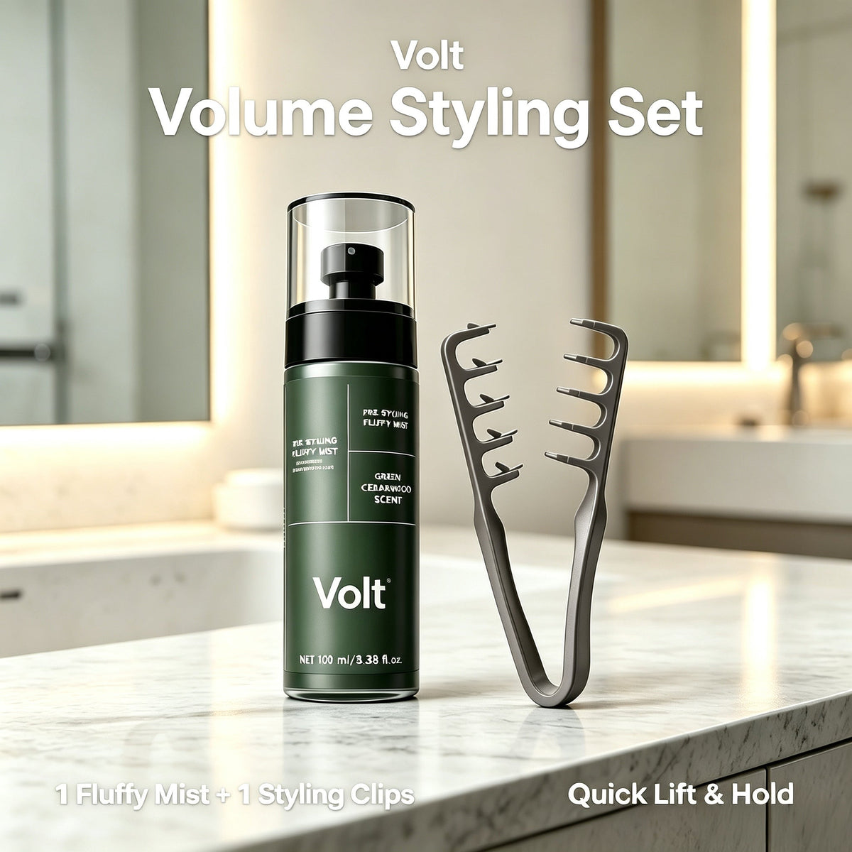 💈Hair Volumizing Spray & Fluff Comb Set, Long‑Lasting Natural Hairstyle