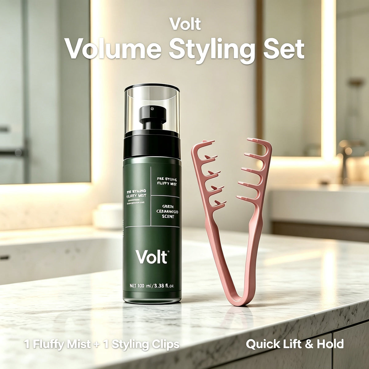 💈Hair Volumizing Spray & Fluff Comb Set, Long‑Lasting Natural Hairstyle